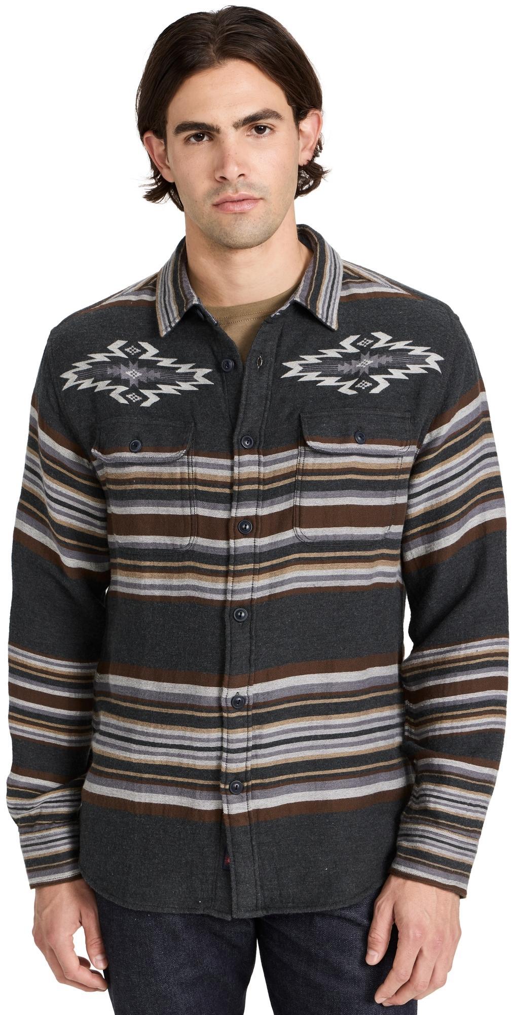 Faherty Doug Good Feather Canyon Overshirt (Cobalt Star Nation) Men's Clothing Product Image