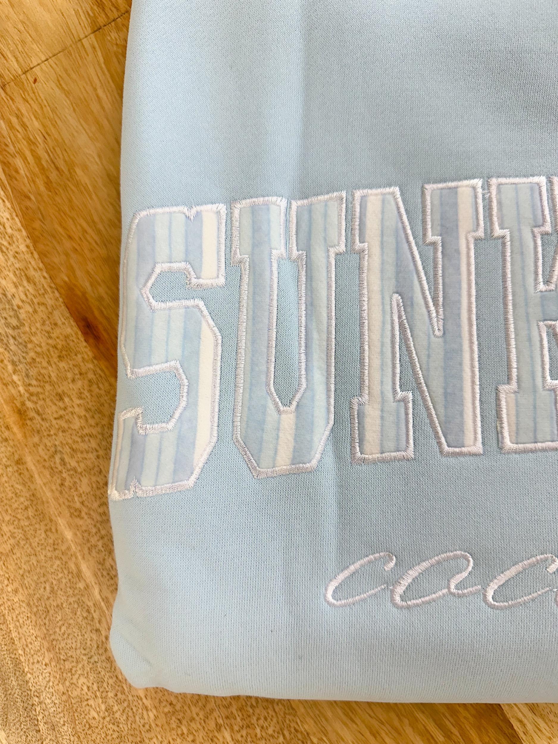 Icy Blue Sunkissed In Vogue Striped Sweatshirt Product Image