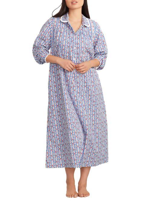 Lanz of Salzburg Classic 50 Open Neck Gown Plaid) Women's Pajama Product Image