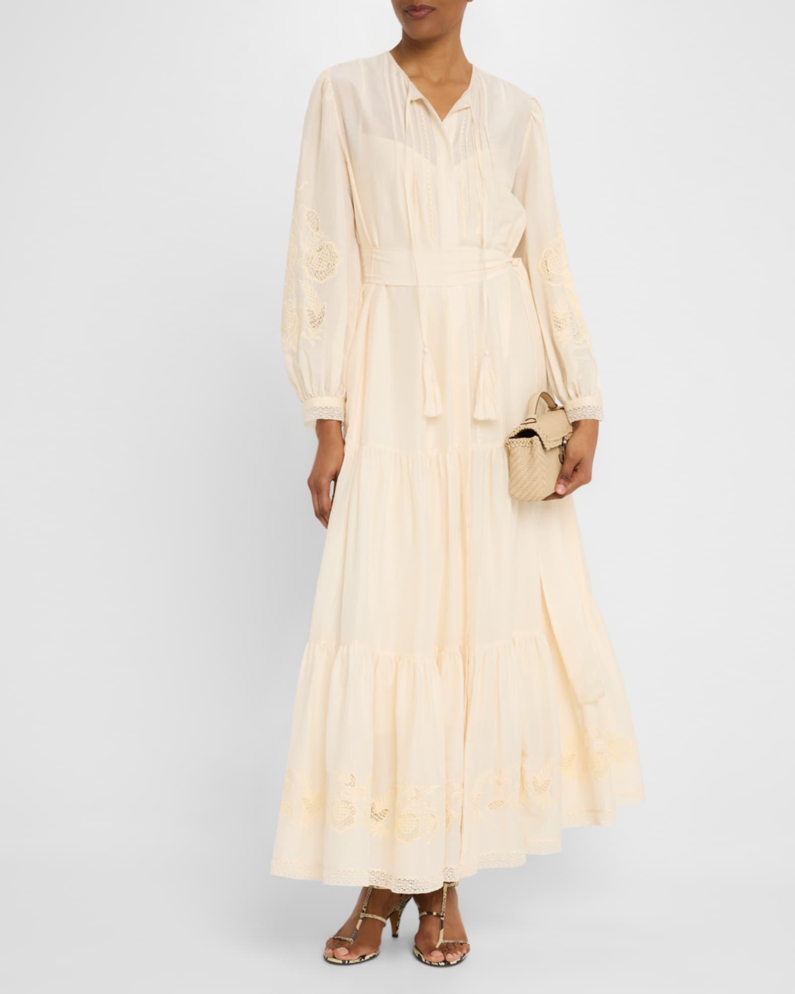 Shanice Tiered Floral-Embroidered Maxi Dress Product Image