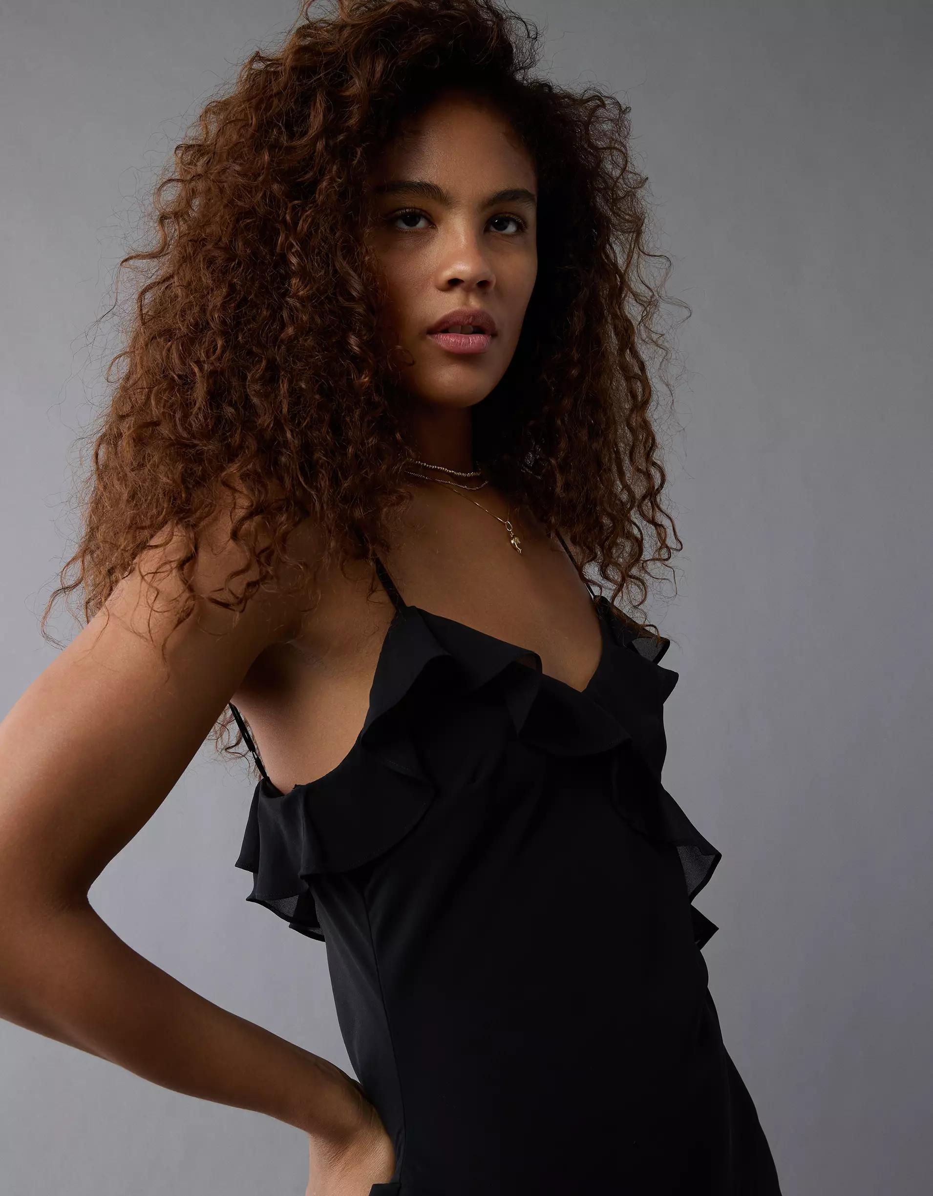 AE Ruffle Maxi Slip Dress Product Image