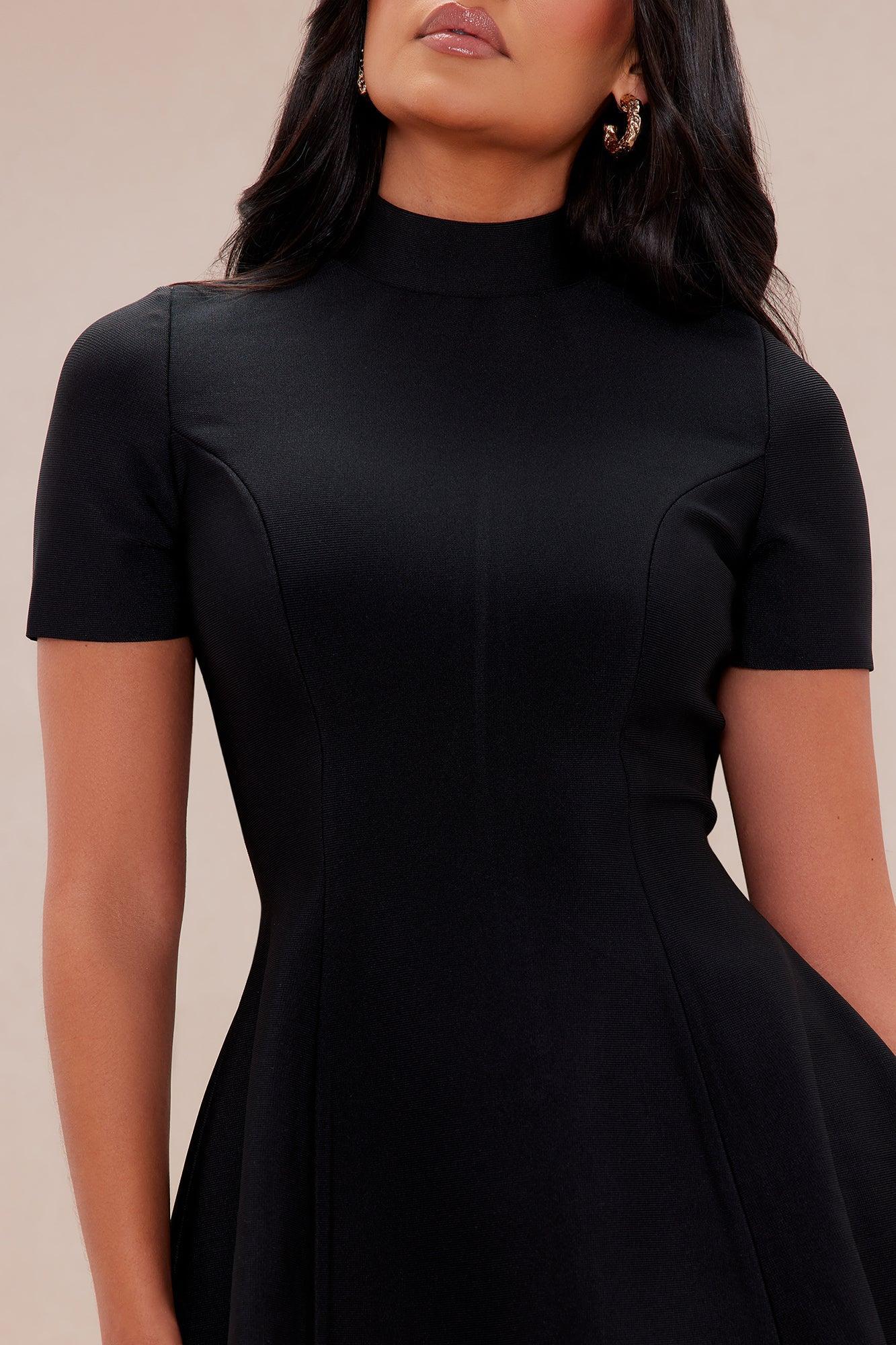 Blakely Bandage A Line Mini Dress - Black Product Image