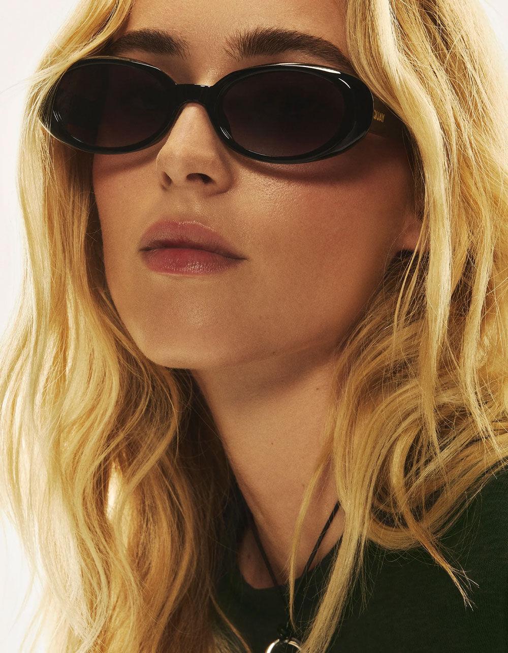 QUAY AUSTRALIA Felt Cute Sunglasses - BLACK Product Image