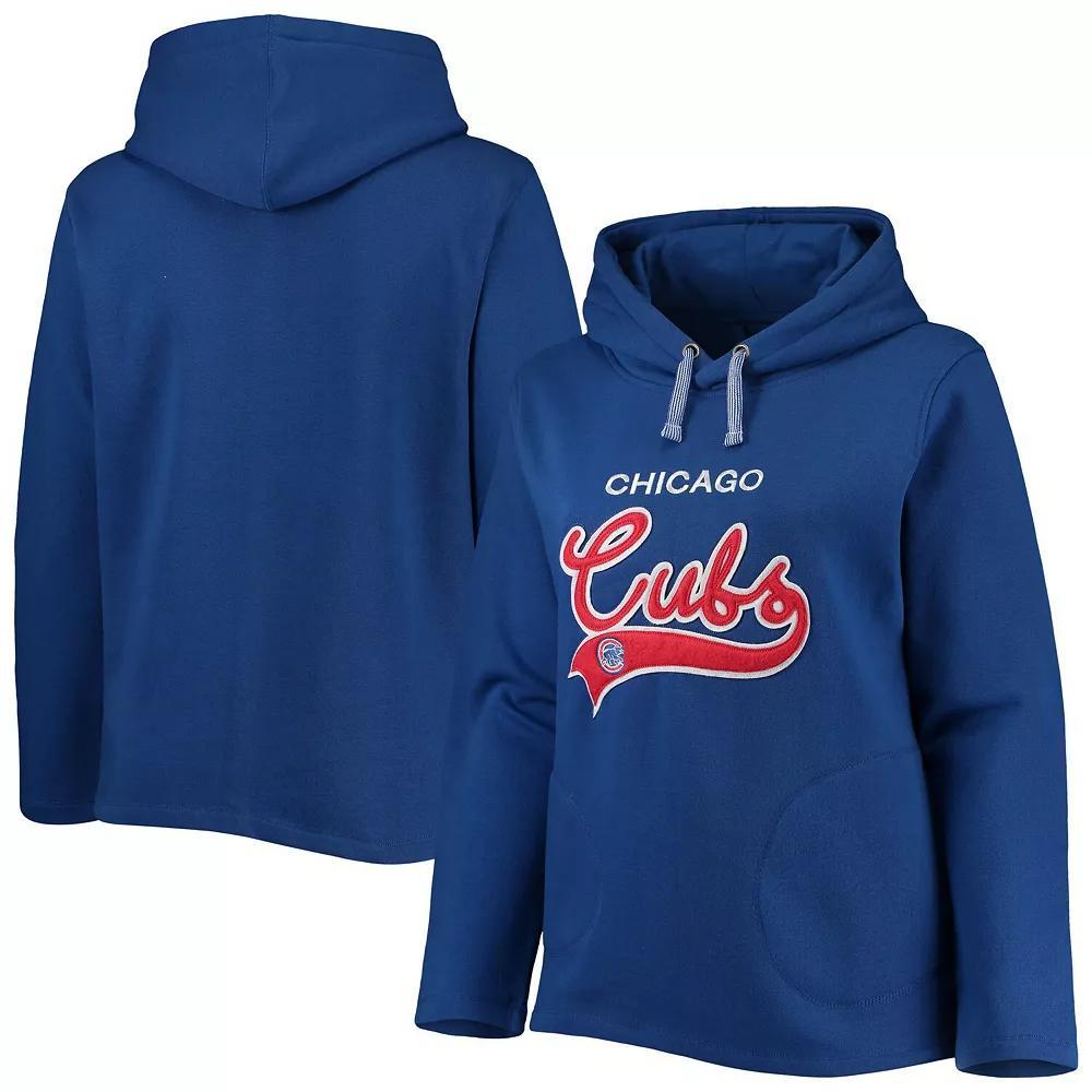 Women's Soft as a Grape Royal Chicago Cubs Plus Size Side Split Pullover Hoodie, Size: 2XL, Blue Product Image