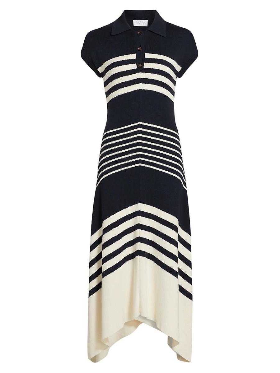 Womens Blaine Striped Cotton-Cashmere Midi-Dress Product Image