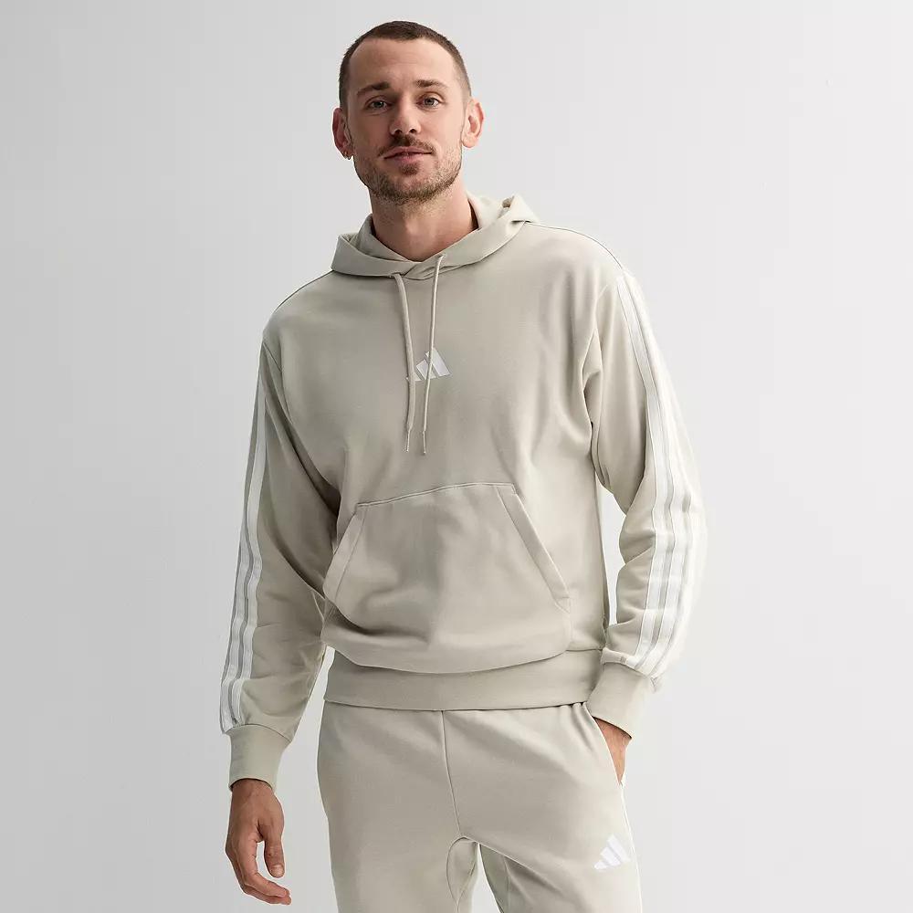 Men's adidas Essentials 3-Stripes French Terry Sportswear Hoodie, Size: Small, Wonder Alumina Product Image