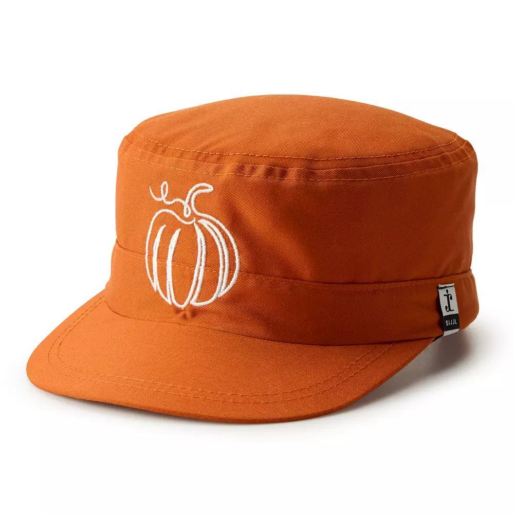 Women's SIJJL Pumpkin Embroidered Orange Cadet Hat Product Image
