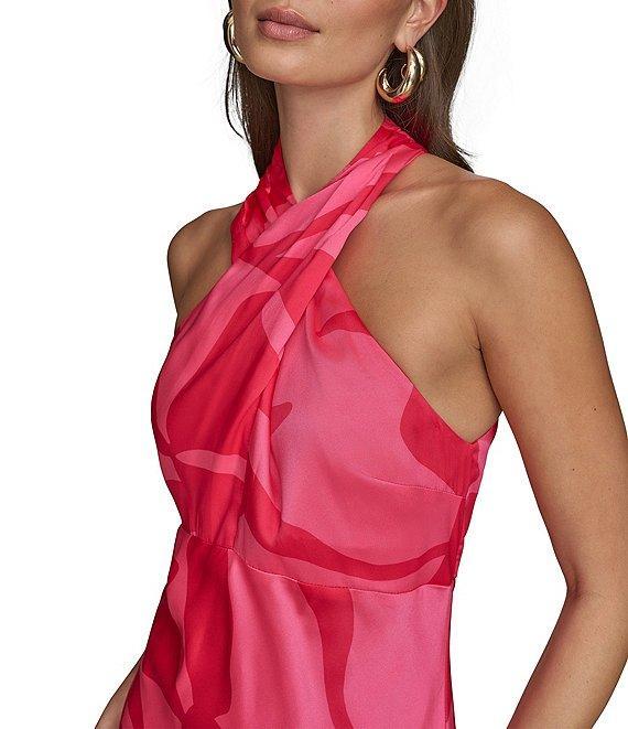 Donna Karan French Twill Halter Neck Sleeveless A-Line Dress Product Image