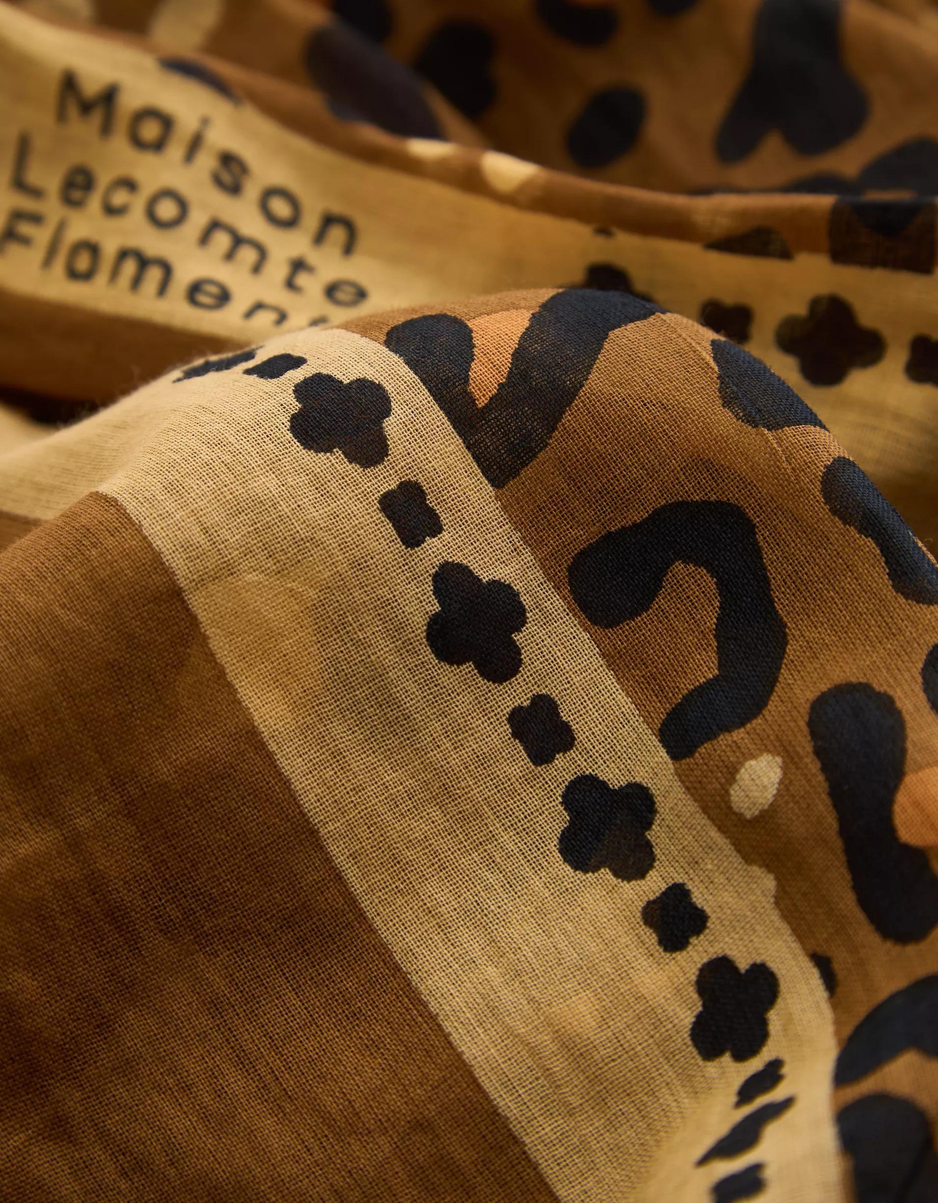 Maison Lecomte Large Léo Camel Pareo Scarf Product Image