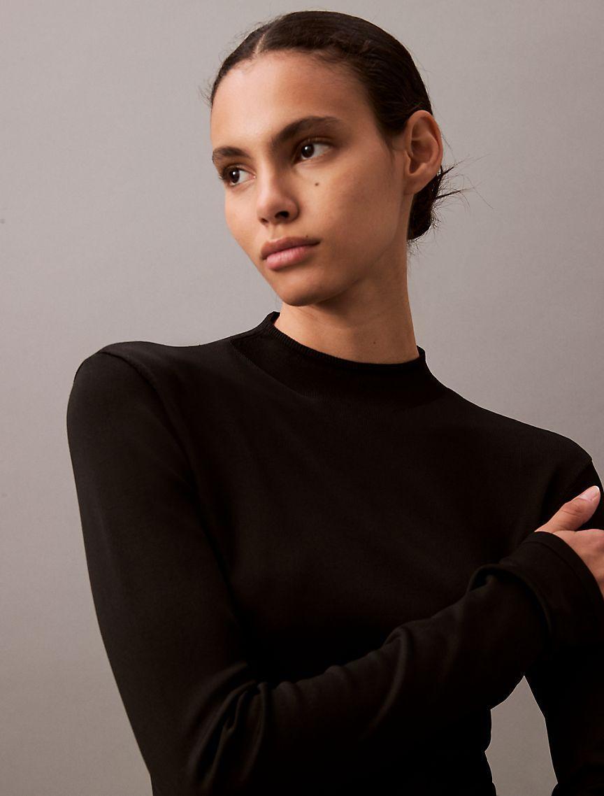 Mock Neck Viscose Sweater Product Image
