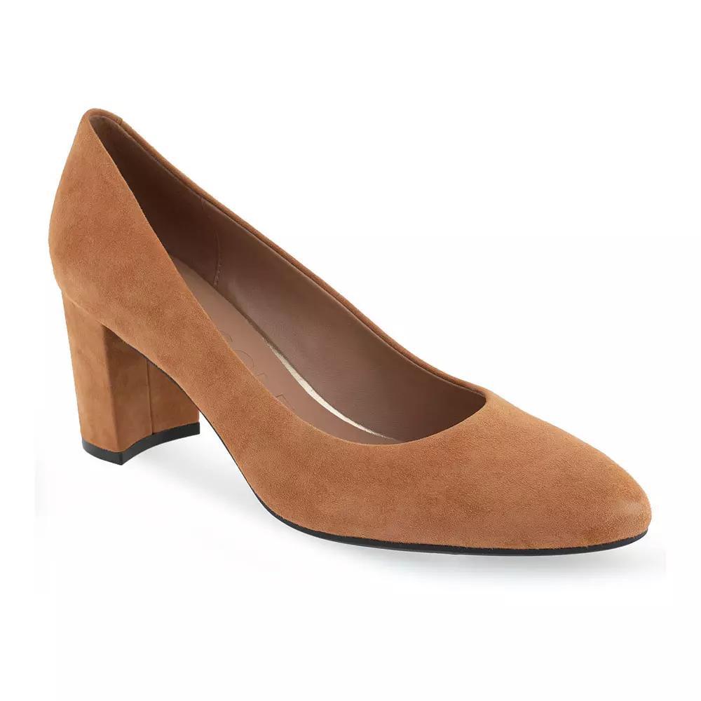 Aerosoles Betsy Womens Leather Dress Pumps Beige Product Image