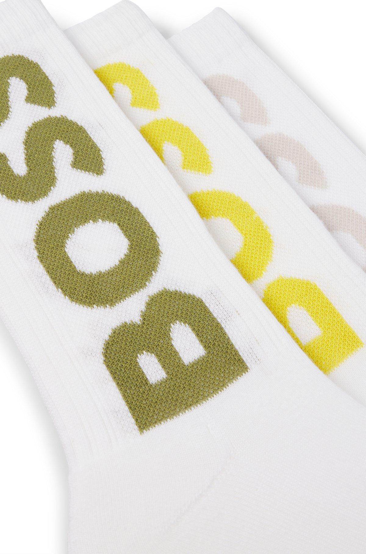 Three-pack of short socks with large logos Product Image