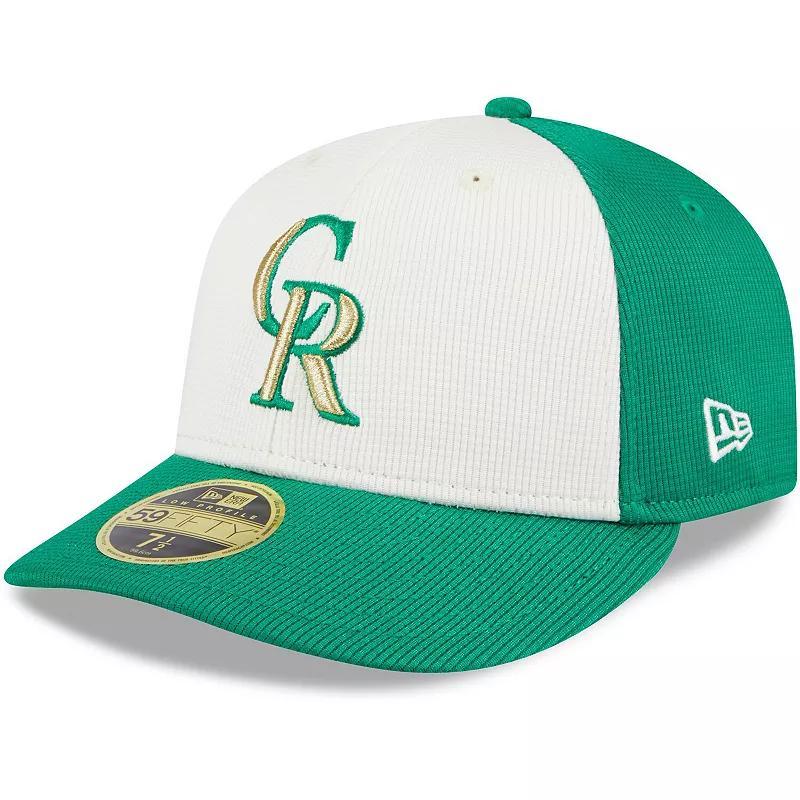 Men's New Era White/Green Colorado Rockies 2024 St. Patrick's Day Low Profile 59FIFTY Fitted Hat, Size: 7 1/4 Product Image