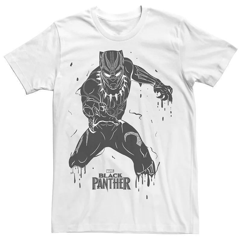 Men's Marvel Black Panther Splattered Graphic Tee, Size: Large, White Product Image