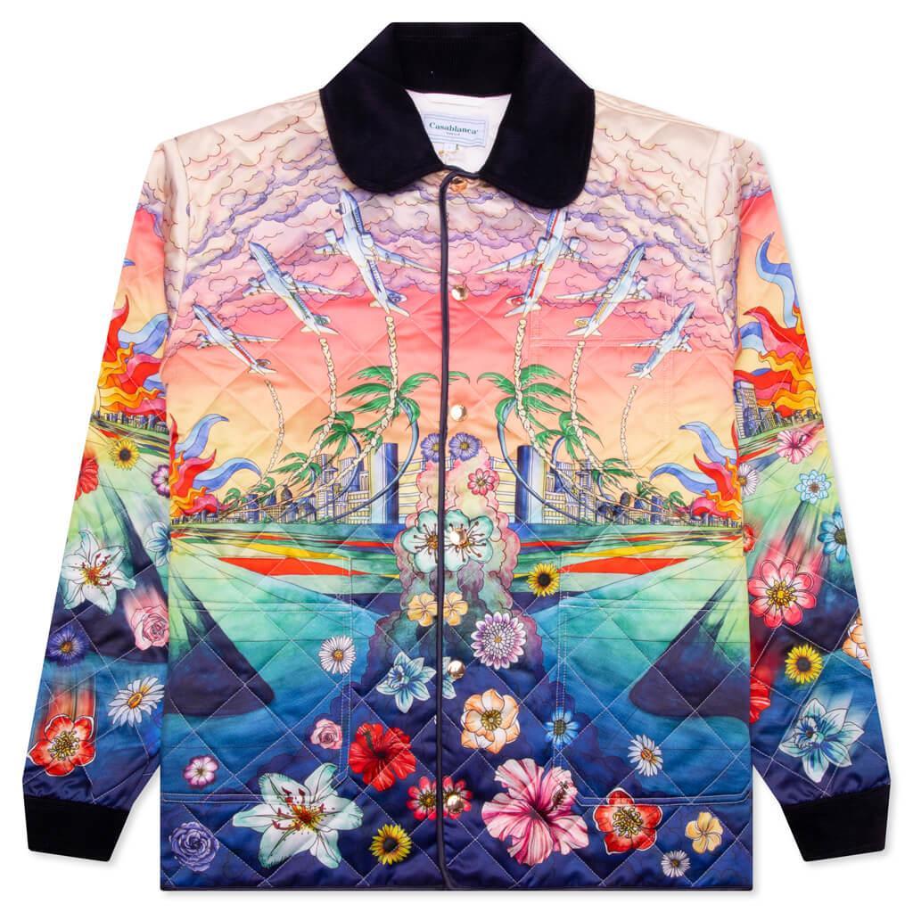 L'Envol Quilted Poly Satin L/S Shirt - Multi Male Product Image