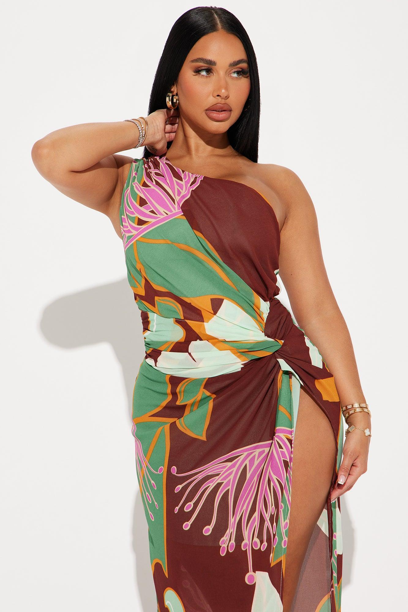 Living Tropical Maxi Dress - Chocolate/Combo Product Image