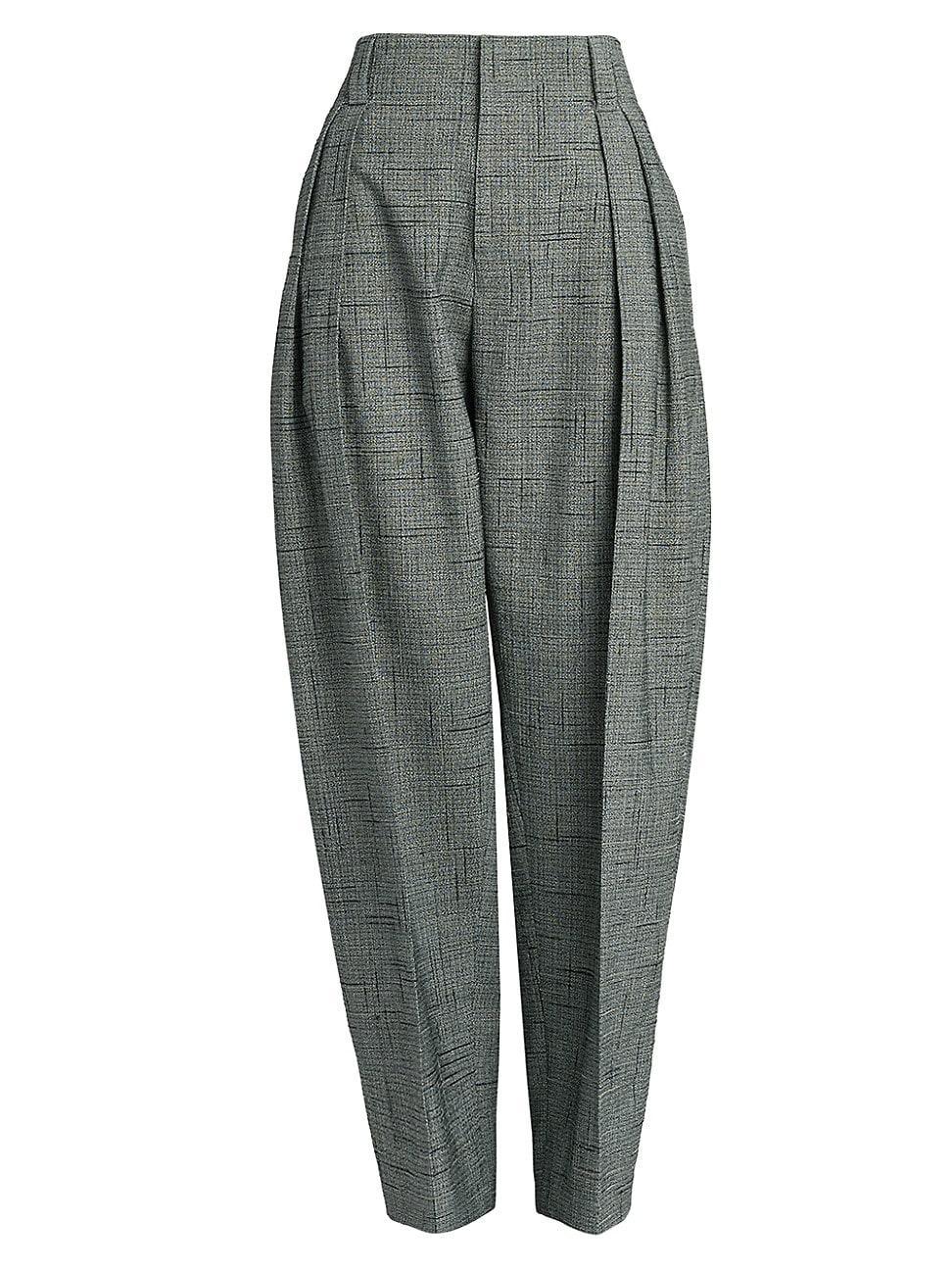 3D Crisscross Jacquard Double-Pleated Wide-Leg Trousers Product Image