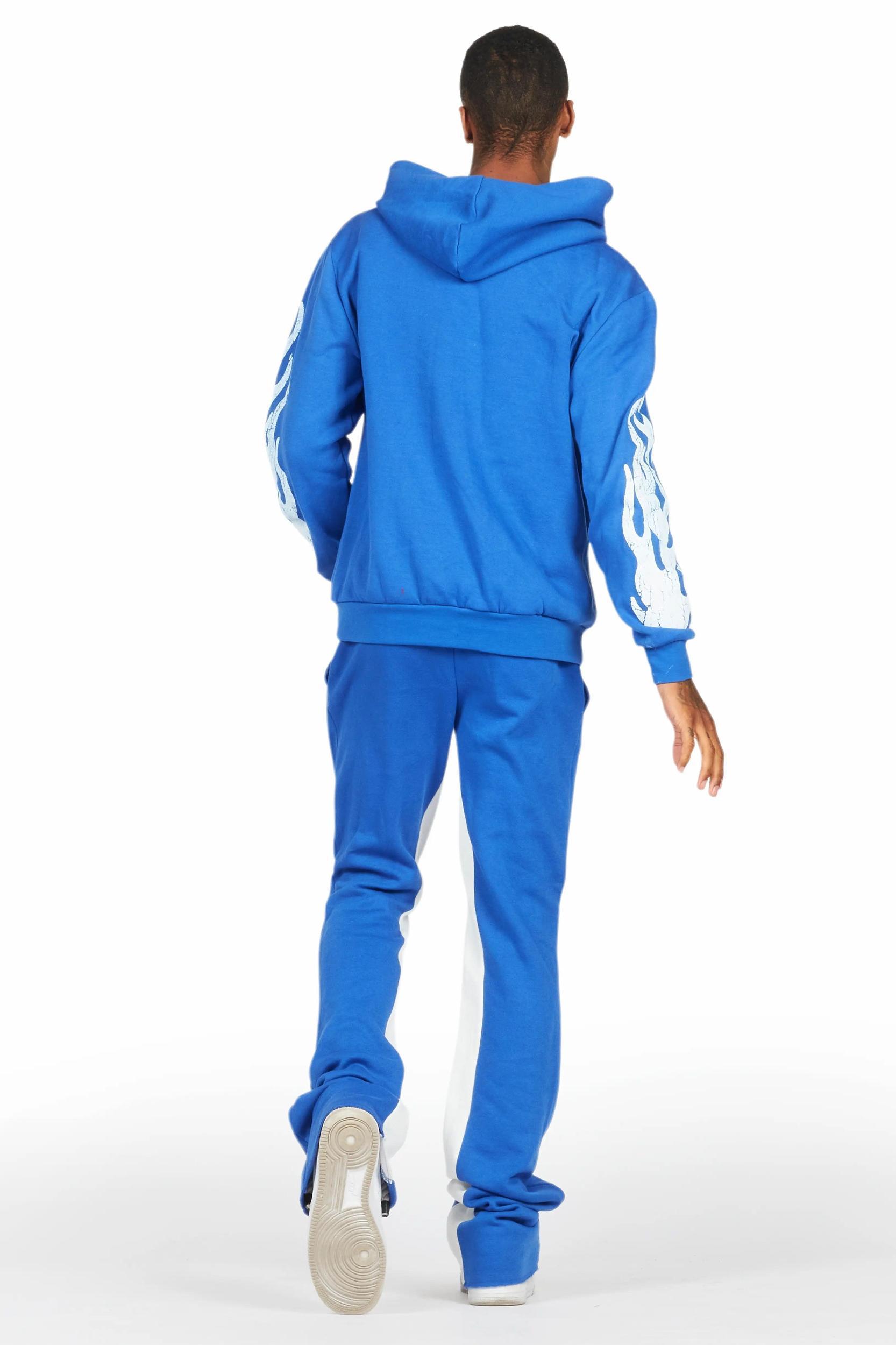 Amos Royal Blue Hoodie/Baggy Track Pant Set Male Product Image