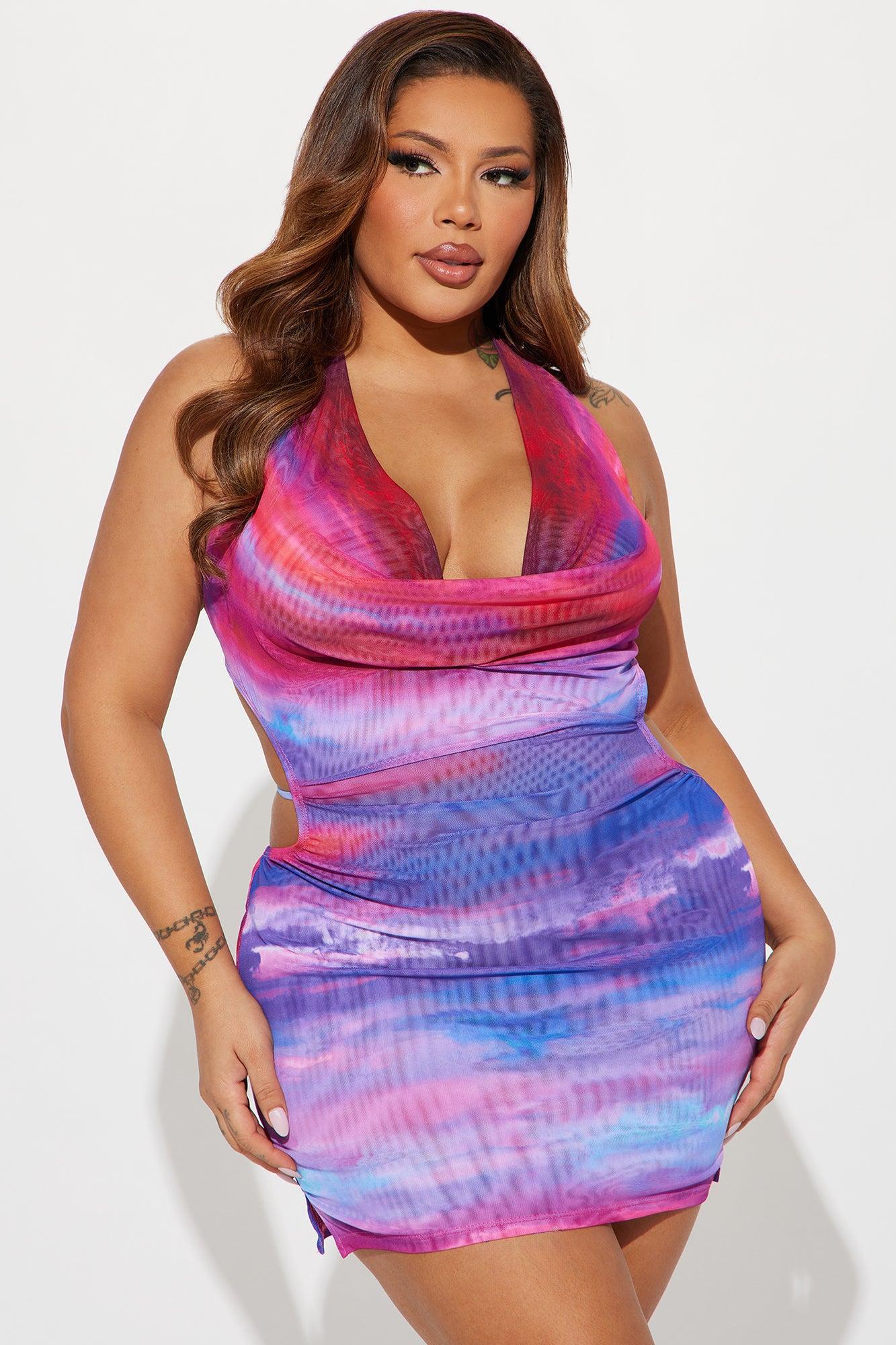 Danielle Ombre Micro Mini Dress - Purple/combo Product Image