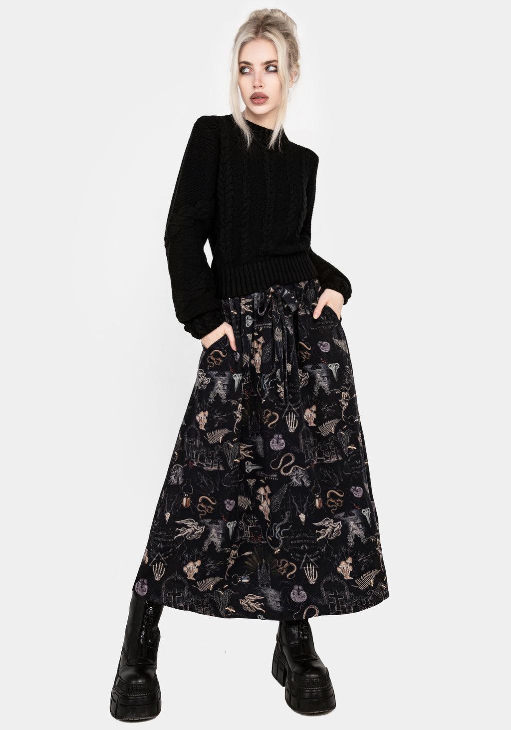 Maudeline Victoriana Print Eco-Viscose Midaxi Skirt Product Image