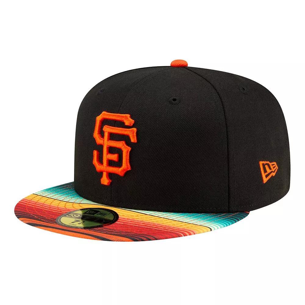 Men's New Era Black San Francisco Giants Turn Back The Clock 59FIFTY Fitted Hat, Size: 7 Product Image