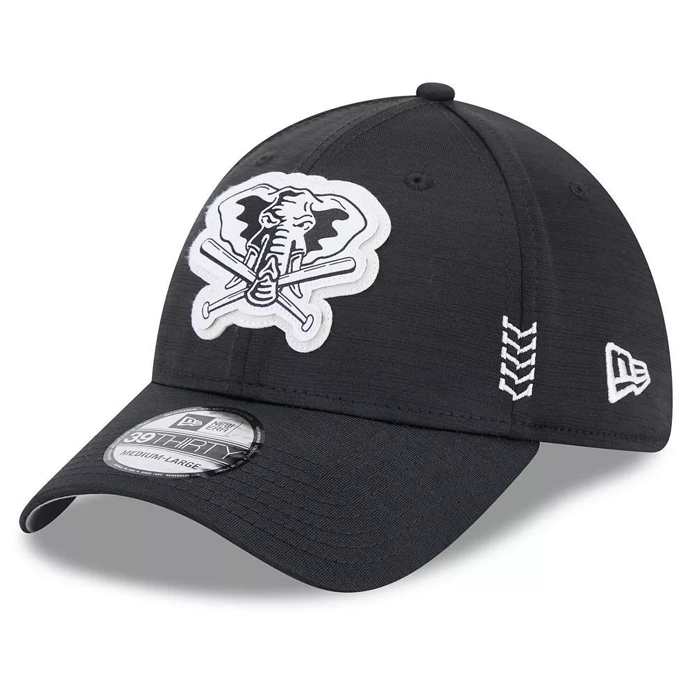 Men's New Era  Black Oakland Athletics 2024 Clubhouse 39THIRTY Flex Fit Hat, Size: Small/Medium Product Image