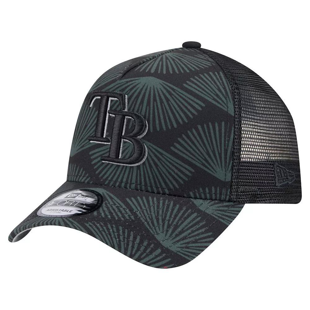Men's New Era  Black Tampa Bay Rays 9FORTY A-Frame Trucker Adjustable Hat Product Image