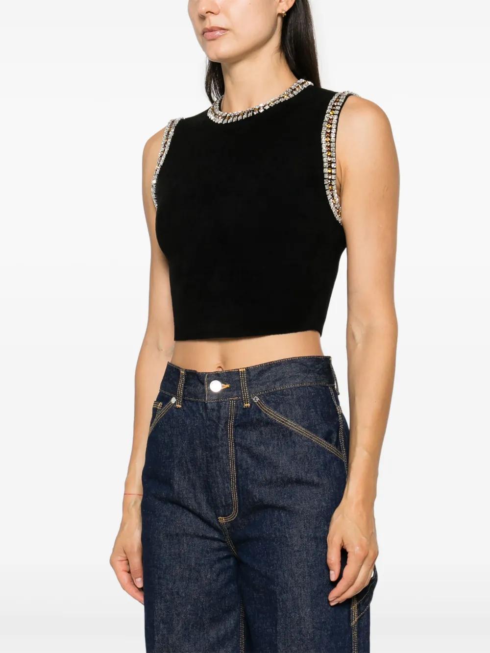 crystal-embellished knitted top Product Image