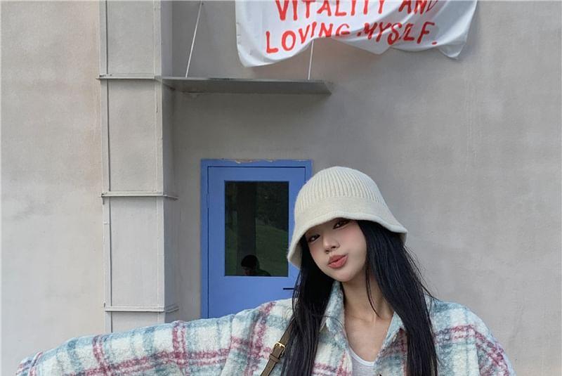 Plaid Pocket Detail Oversized Shacket Product Image