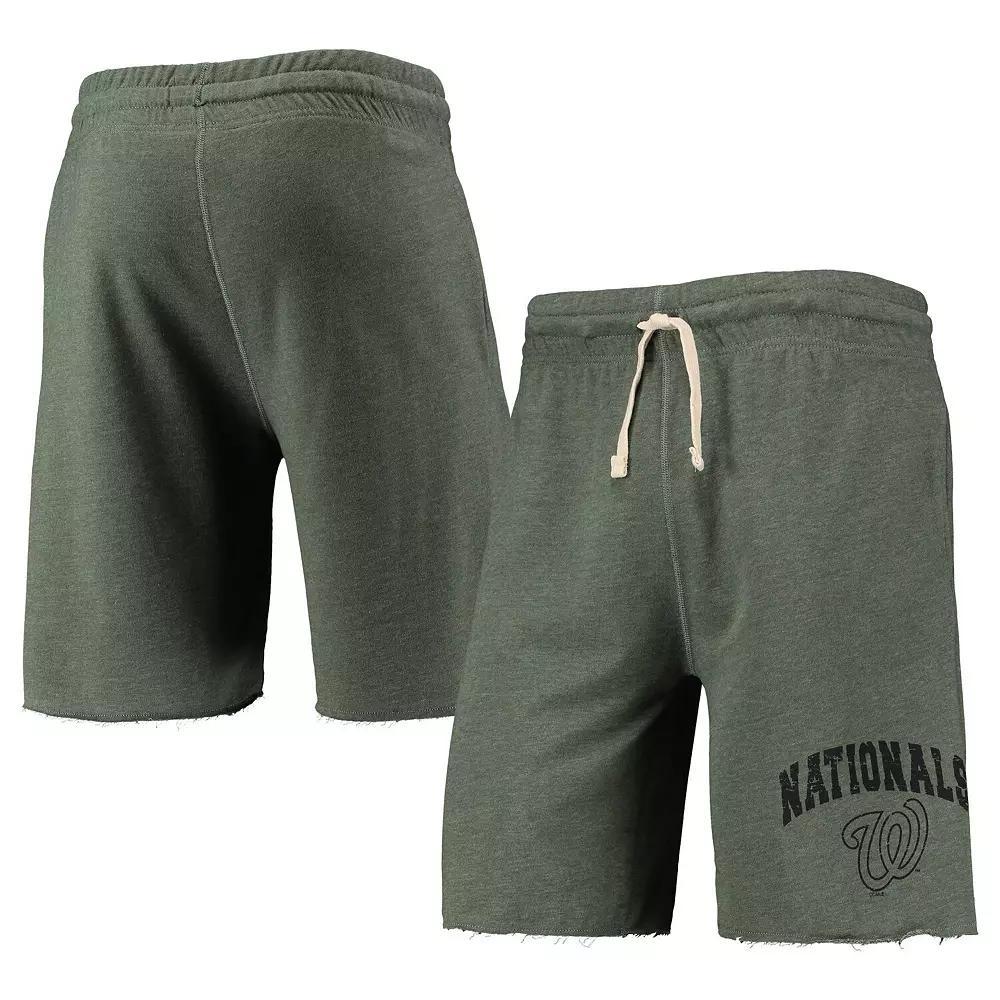 Men's Concepts Sport Heathered Green Washington Nationals Mainstream Logo Terry Tri-Blend Shorts, Size: 3XL Product Image