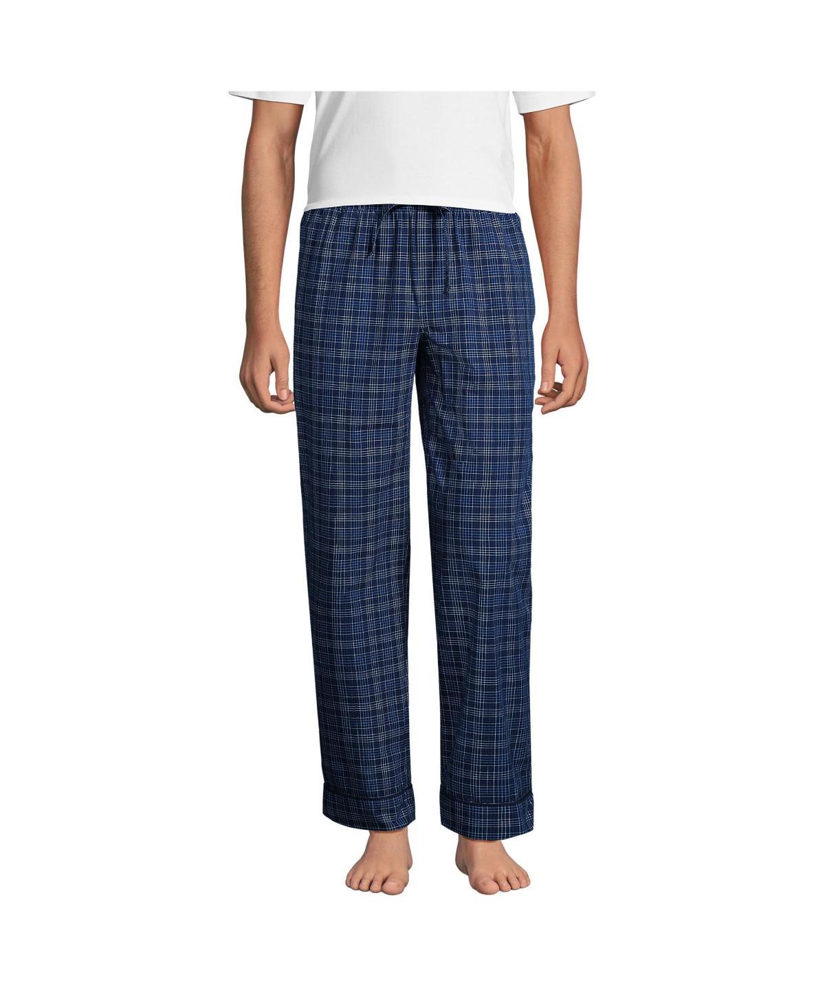 Men's Lands' End Essential Pajama Pants, Size: Large, White Blue Stripe Product Image