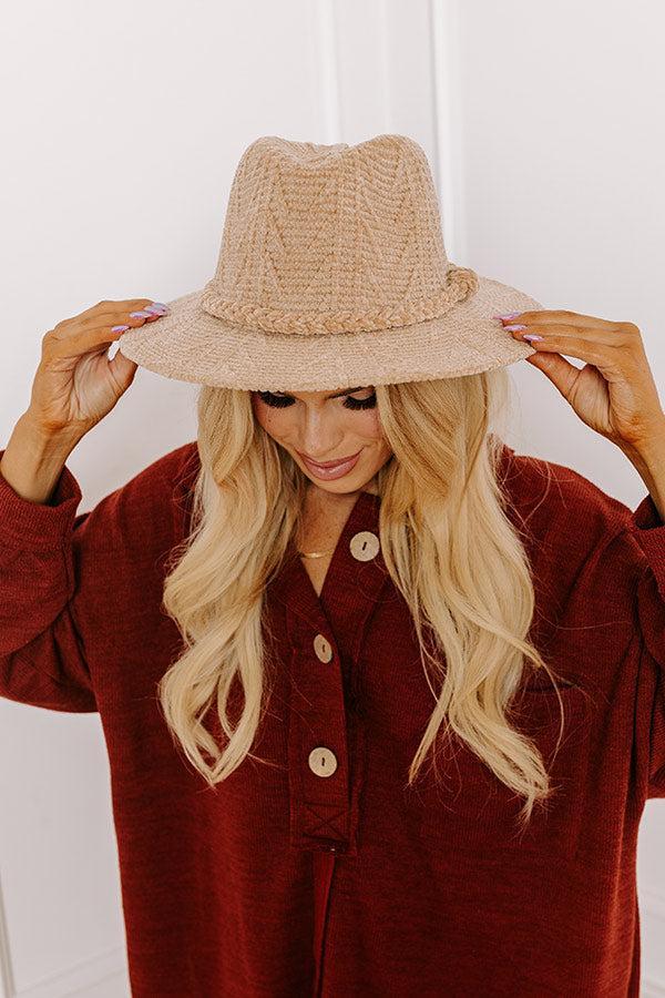 Fall Dreaming Chenille Woven Fedora in Iced Latte Product Image