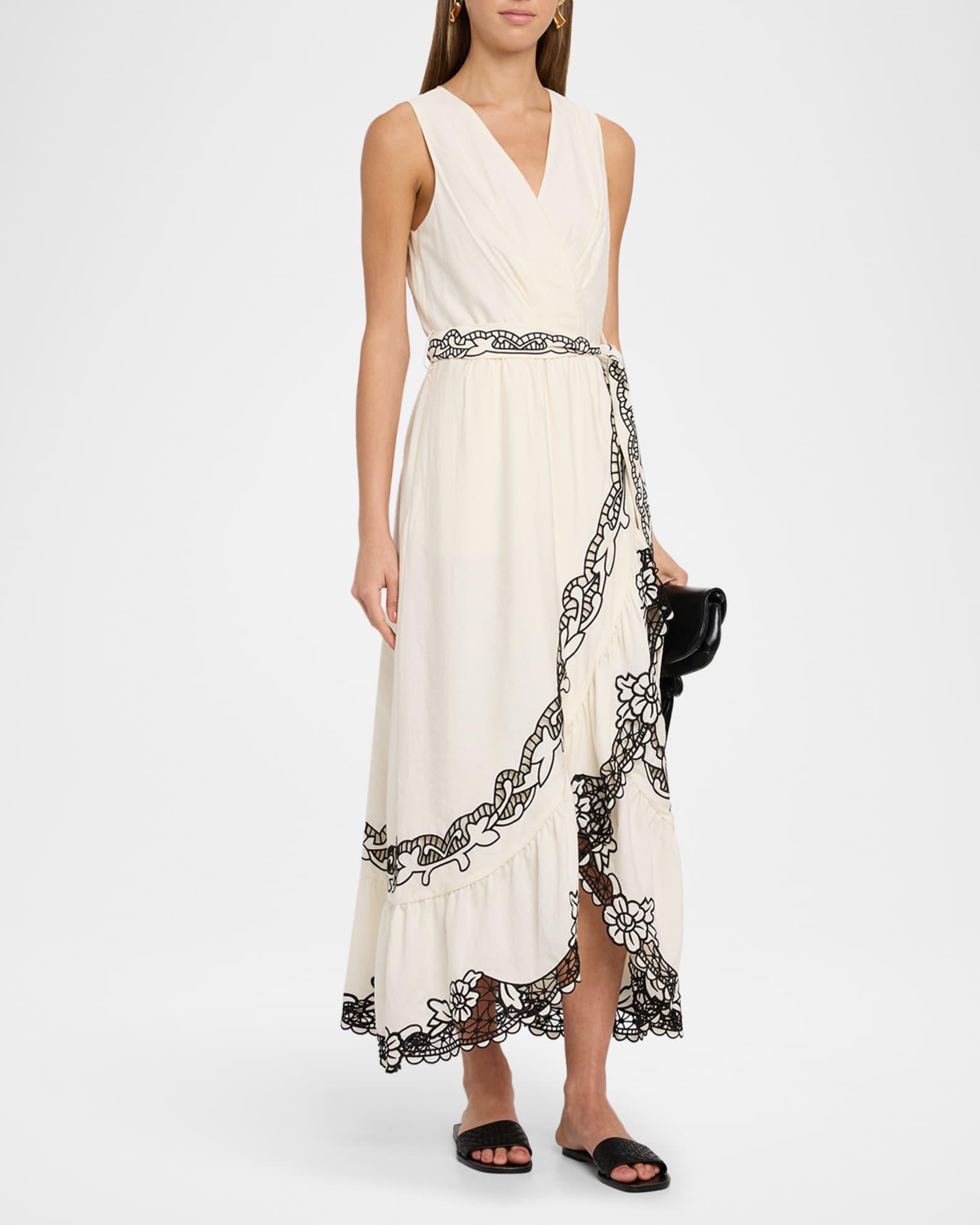 The Poppy Embroidered Faux Wrap Maxi Dress Product Image