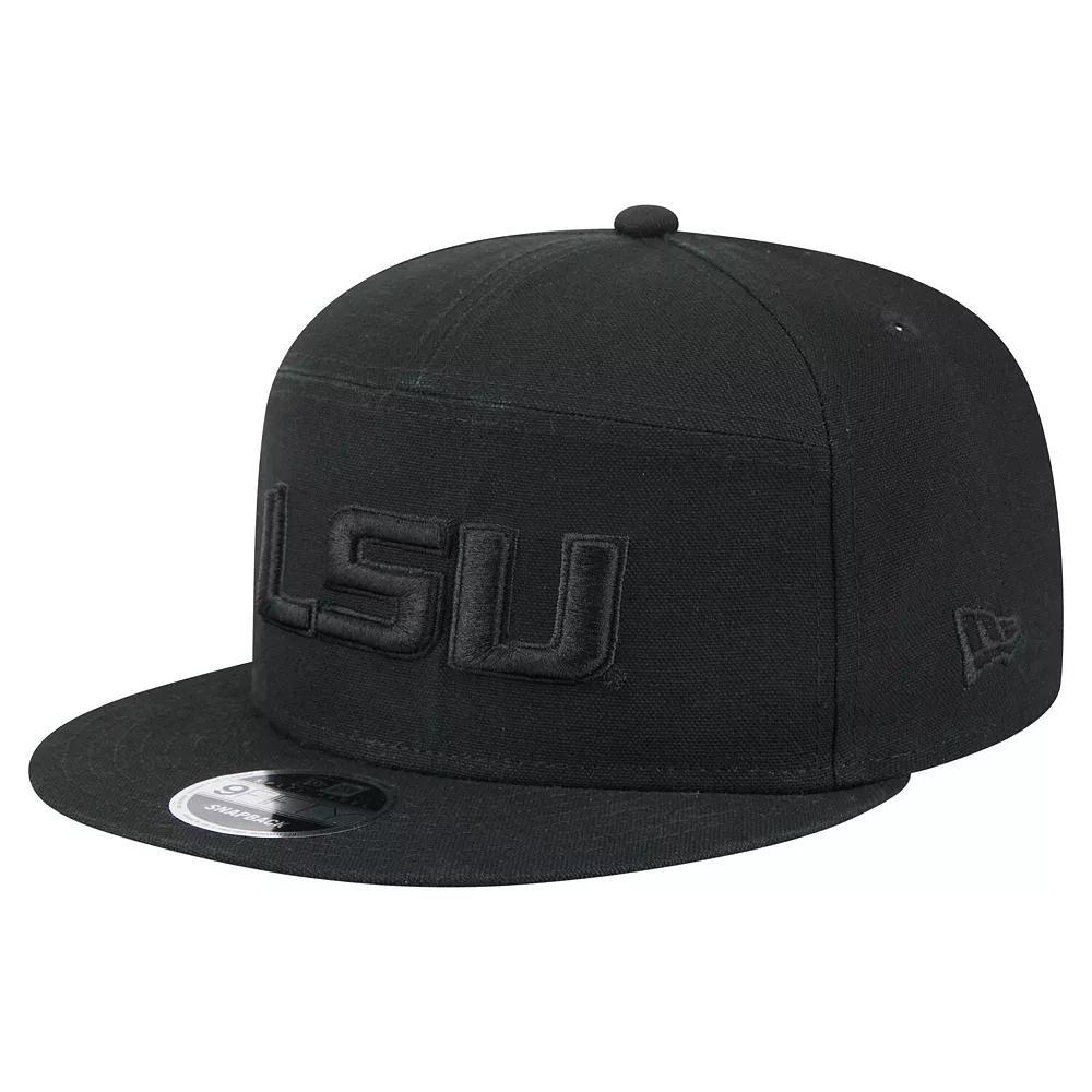 Men's New Era Black Golden State Warriors Adventure Canvas Split Panel 9FIFTY Snapback Hat Product Image