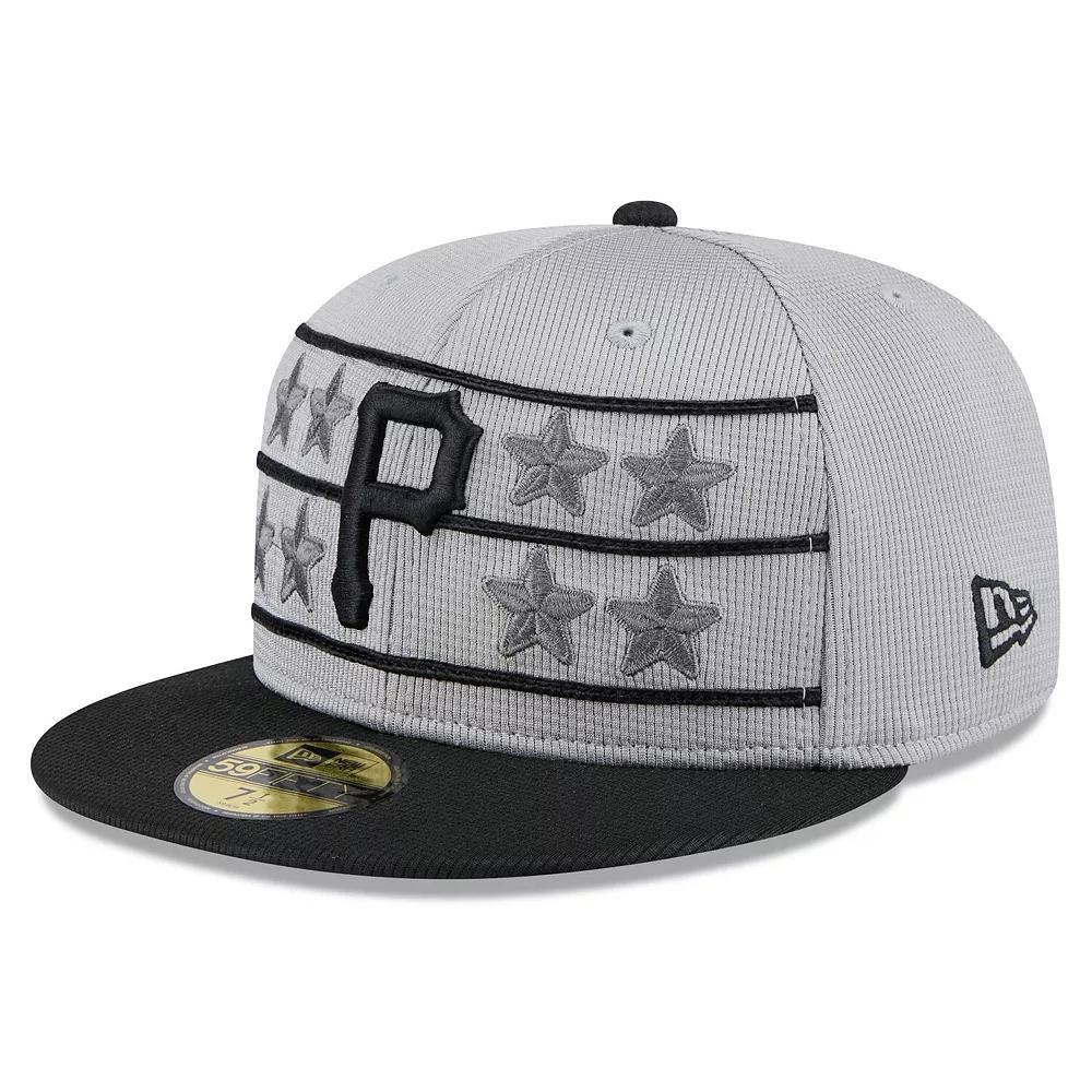 Men's New Era  Gray/Black Pittsburgh Pirates 2025 Batting Practice 59FIFTY Fitted Hat, Size: 7 1/2, Grey Product Image