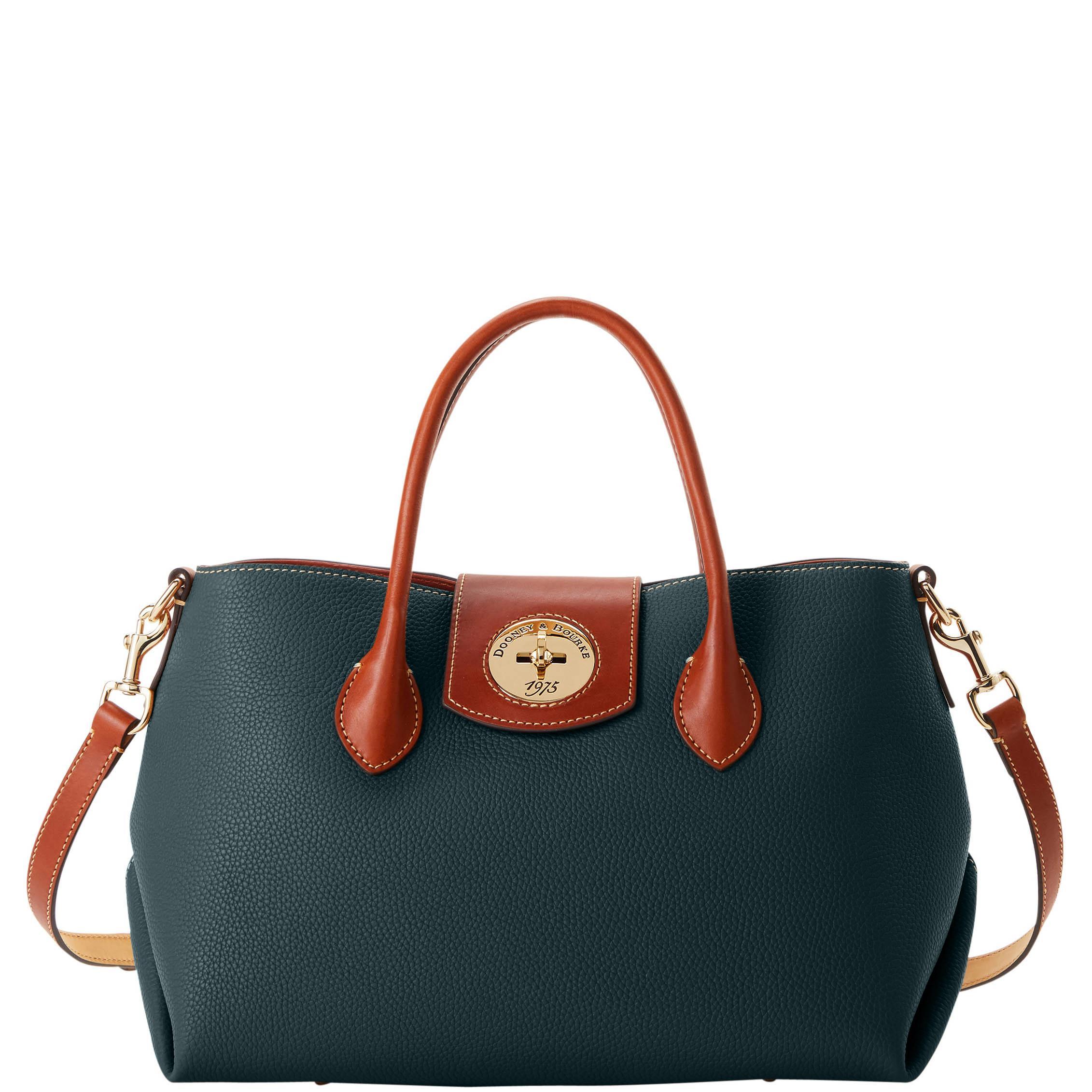 Dooney & Bourke Womens Pebble Turnlock Handle Leather Tote Shopping Bag 30 in Forest Product Image