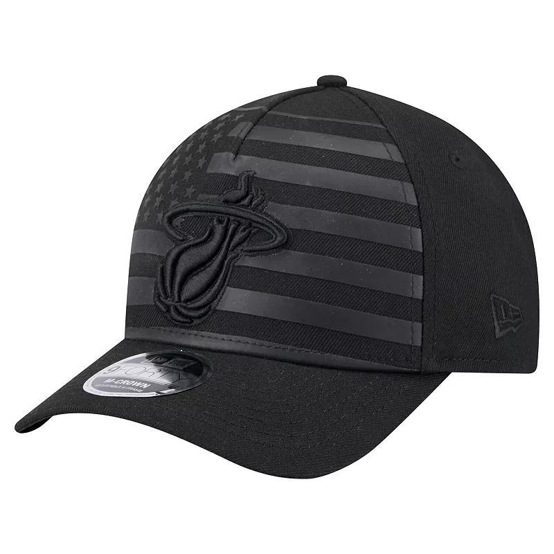 Men's New Era  Black Miami Heat Game Day Flag A-Frame 9FORTY Adjustable Hat Product Image