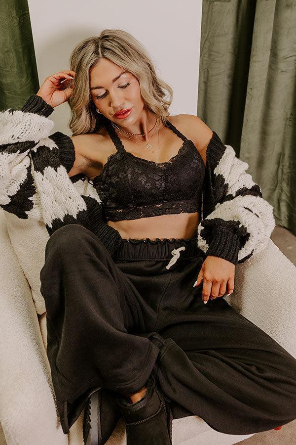 The Juliette Racerback Lace Bralette in Black Product Image