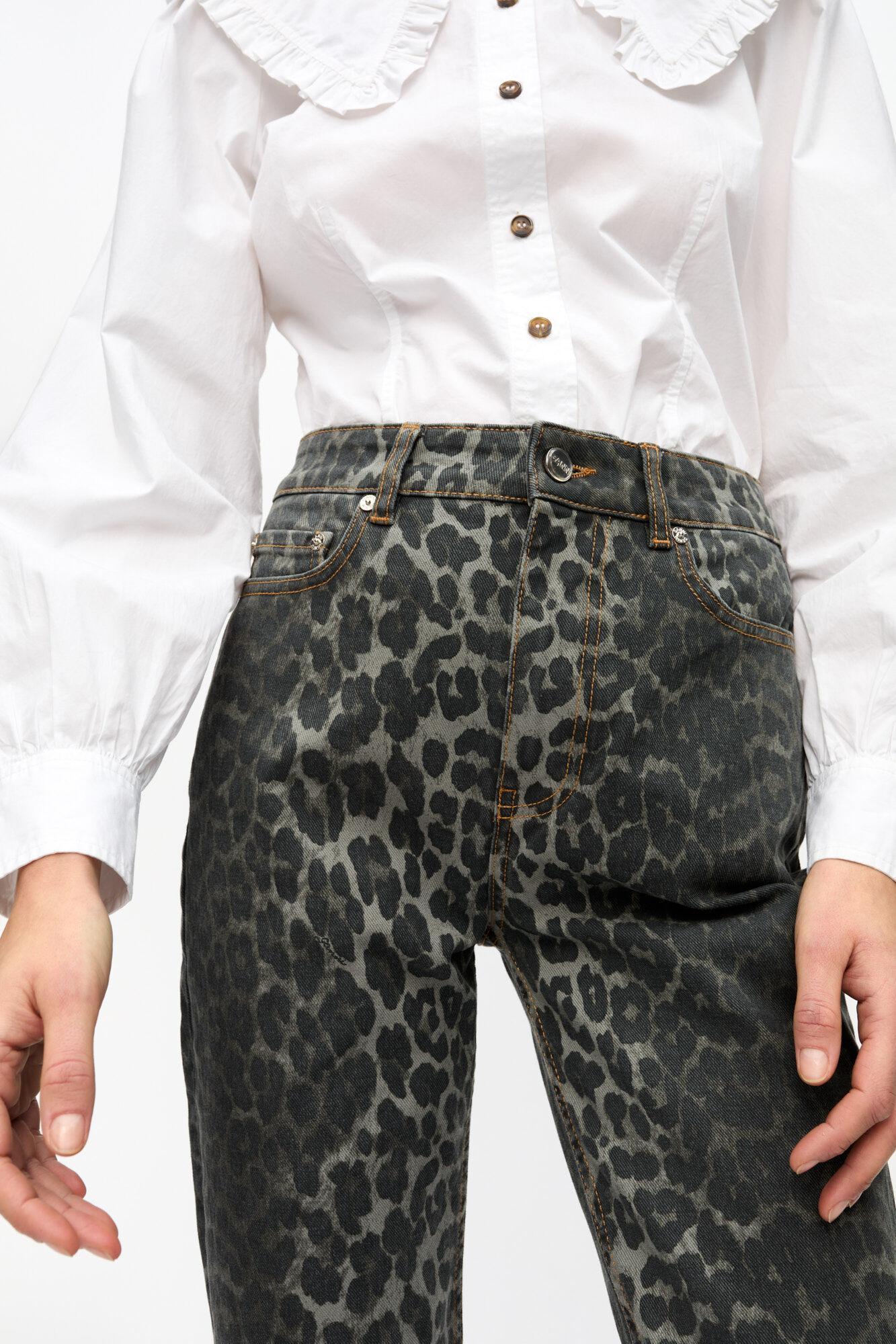 Grey Leopard Betzy Jeans Product Image