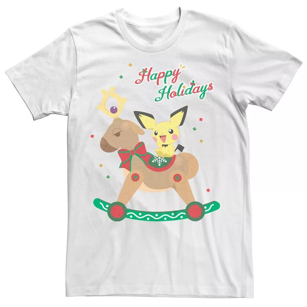 Men's Pokemon Rockin Reindeer Happy Holidays Tee, Size: XS, White Product Image