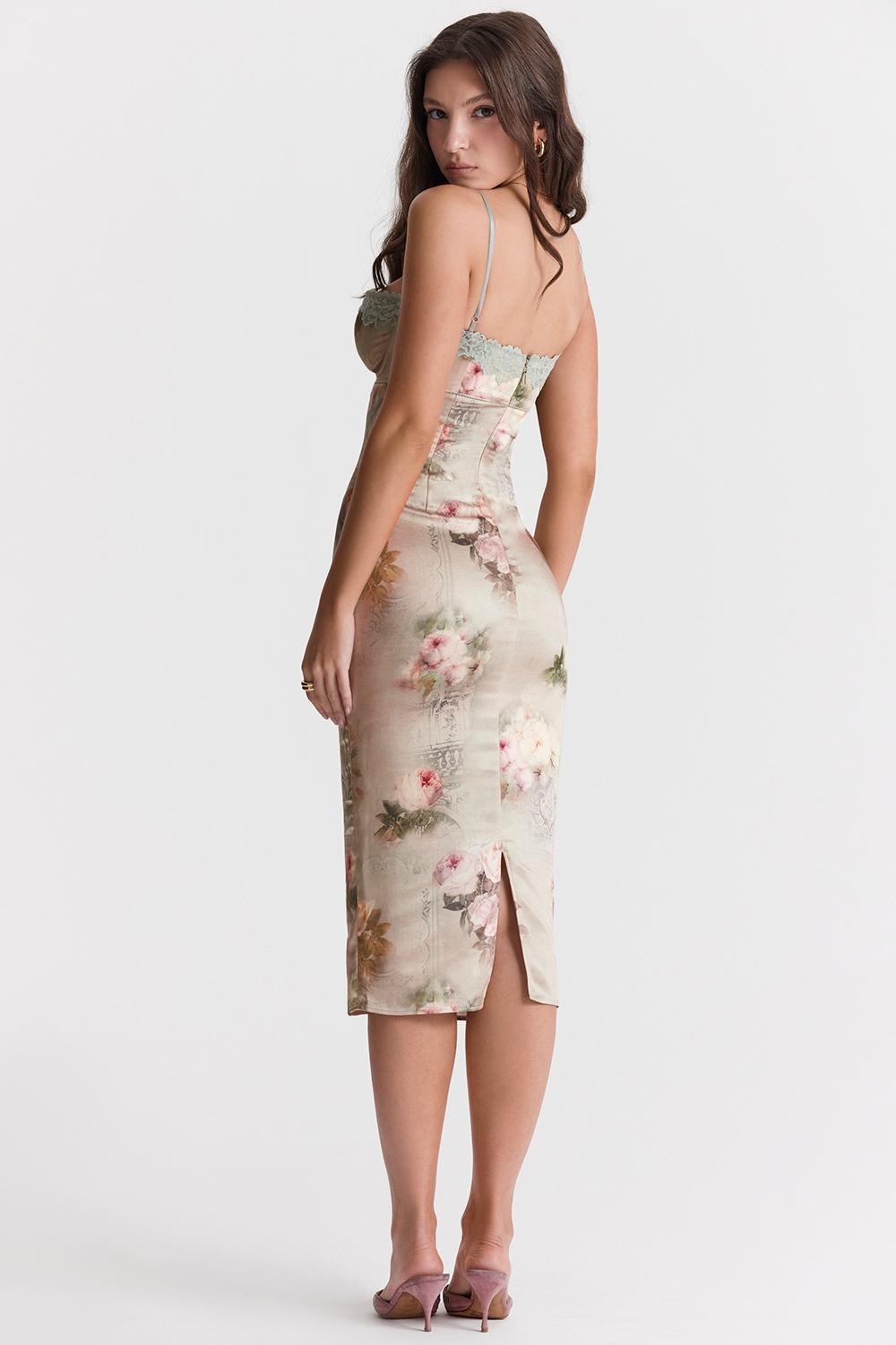 Venus Vintage Floral Midi Dress Product Image