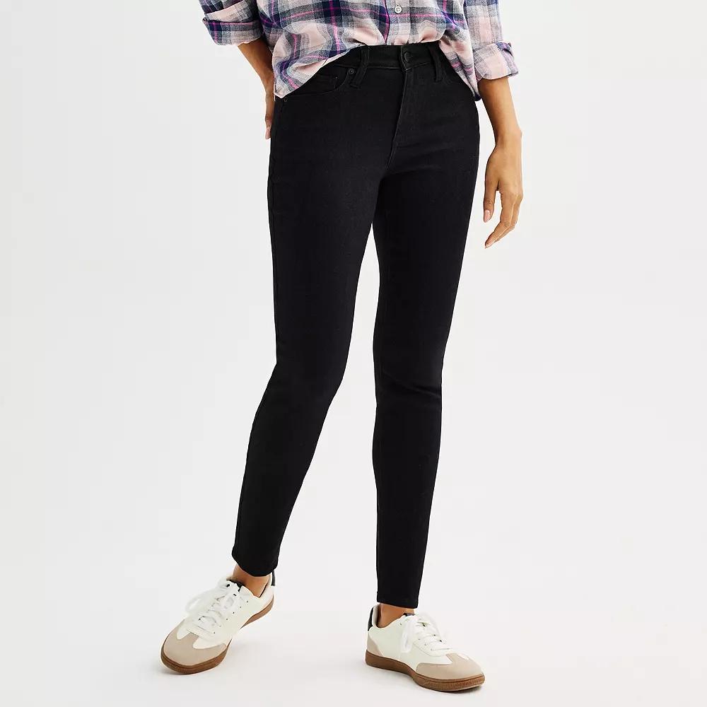 Women's Sonoma Goods For Life® Mid Rise Skinny Jeans, Size: 16 Regular, Black Product Image