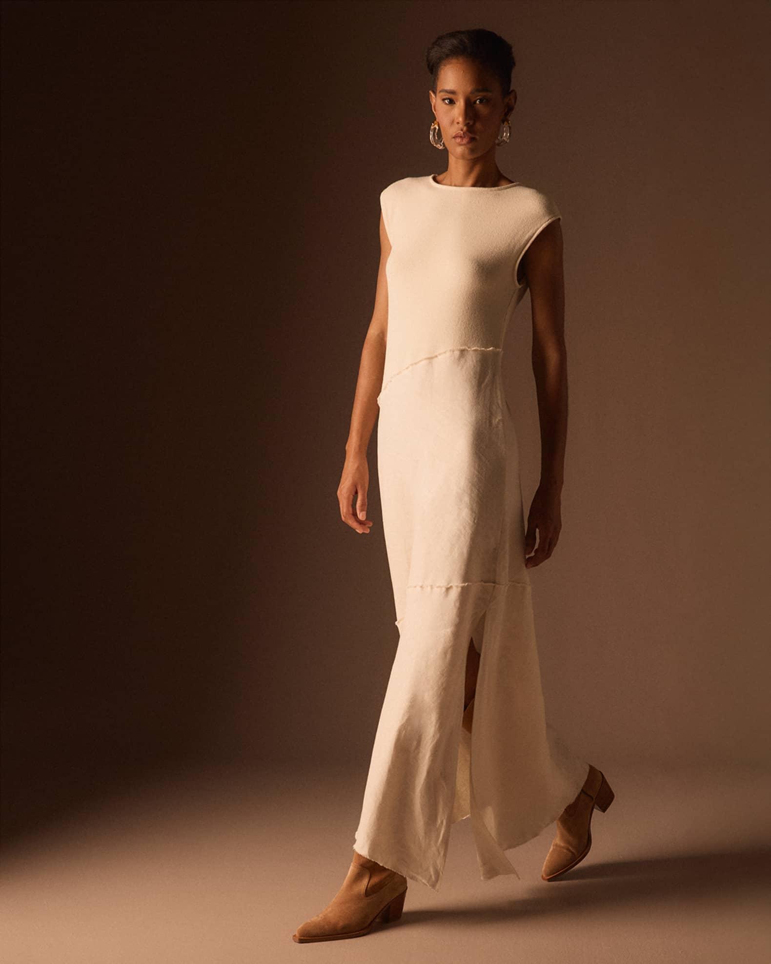 Lina Cap-Sleeve Knit Maxi Dress Product Image