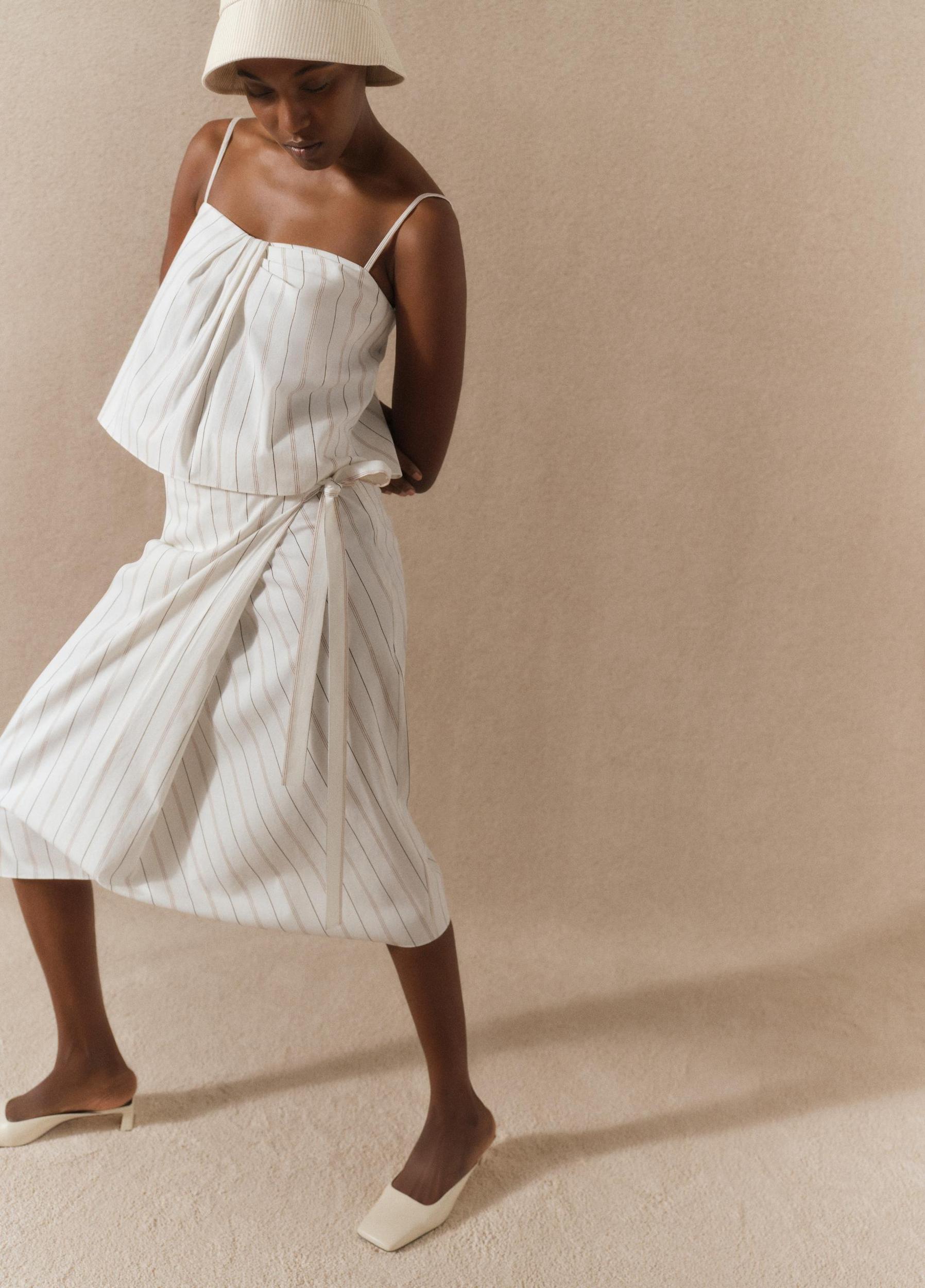 Seedling Stripe Cotton Draped Tank Product Image