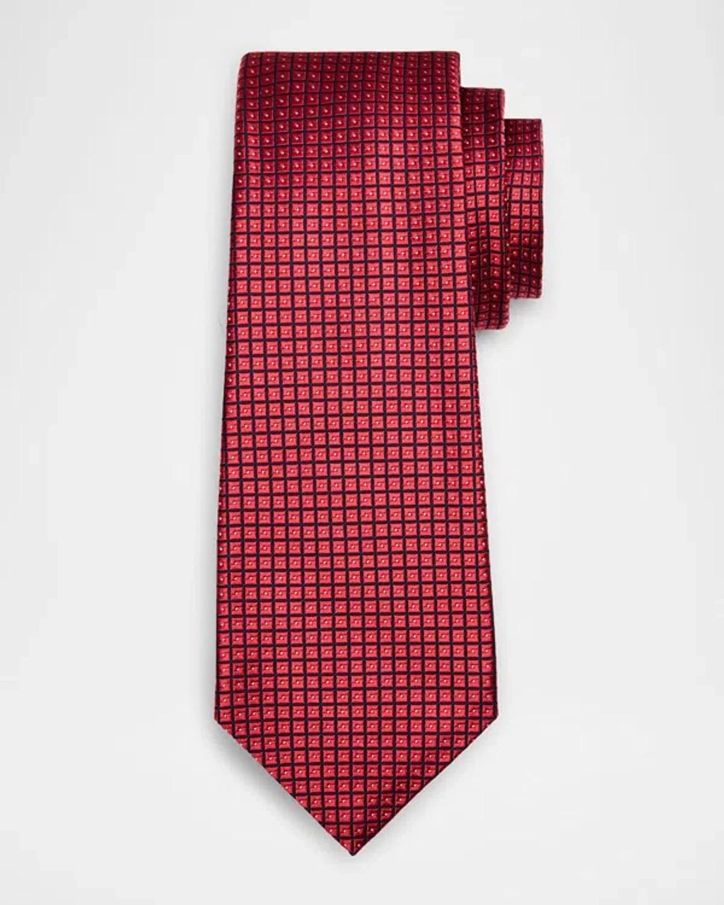Mens Geometric Silk Jacquard Tie Product Image