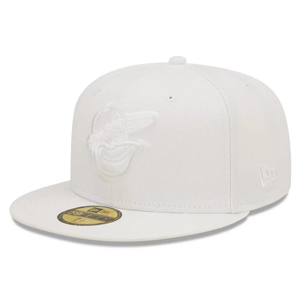 Men's New Era Baltimore Orioles White on White 59FIFTY Fitted Hat, Size: 8 Product Image
