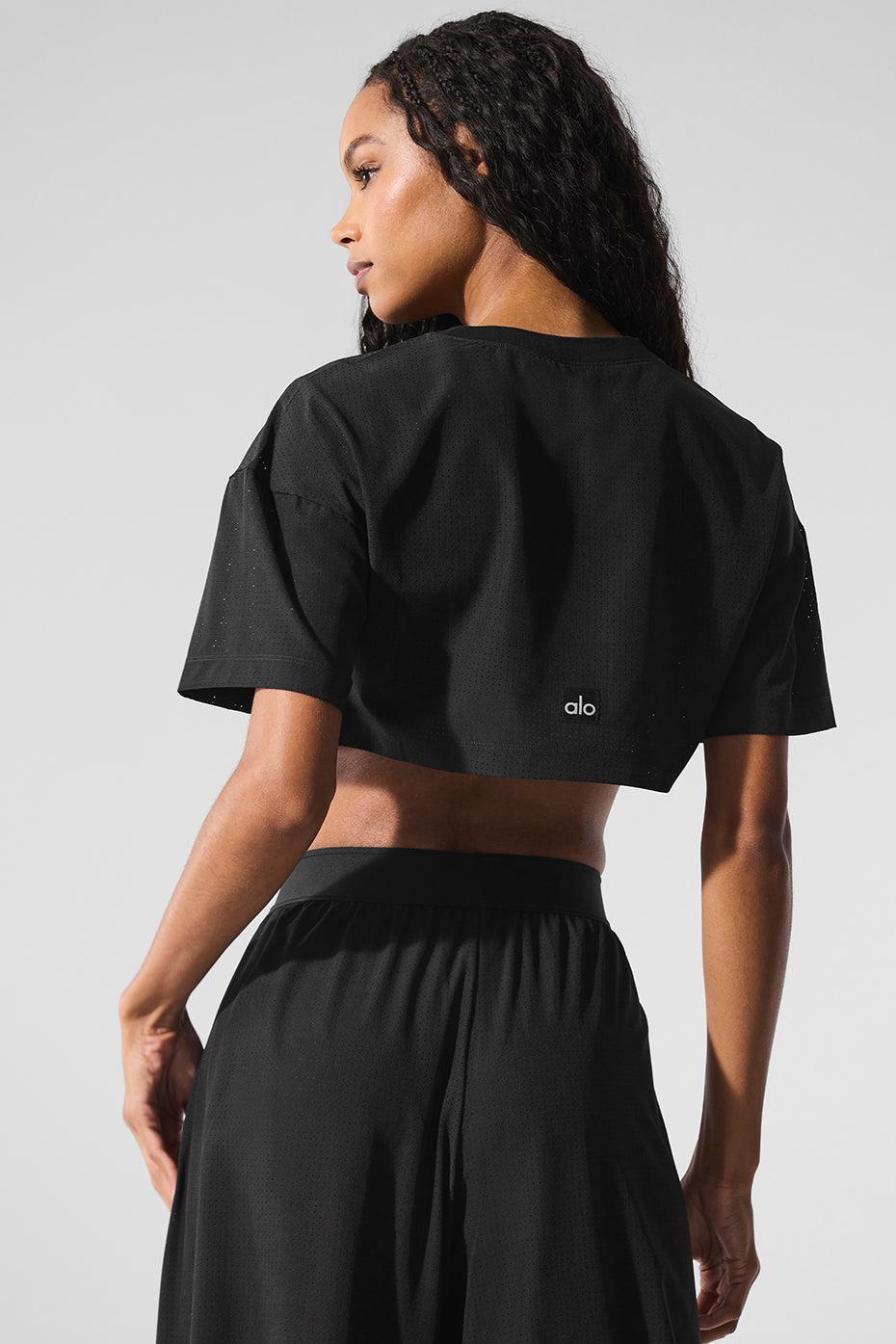 Mesh Cropped Mirage Tee - Black Female Product Image
