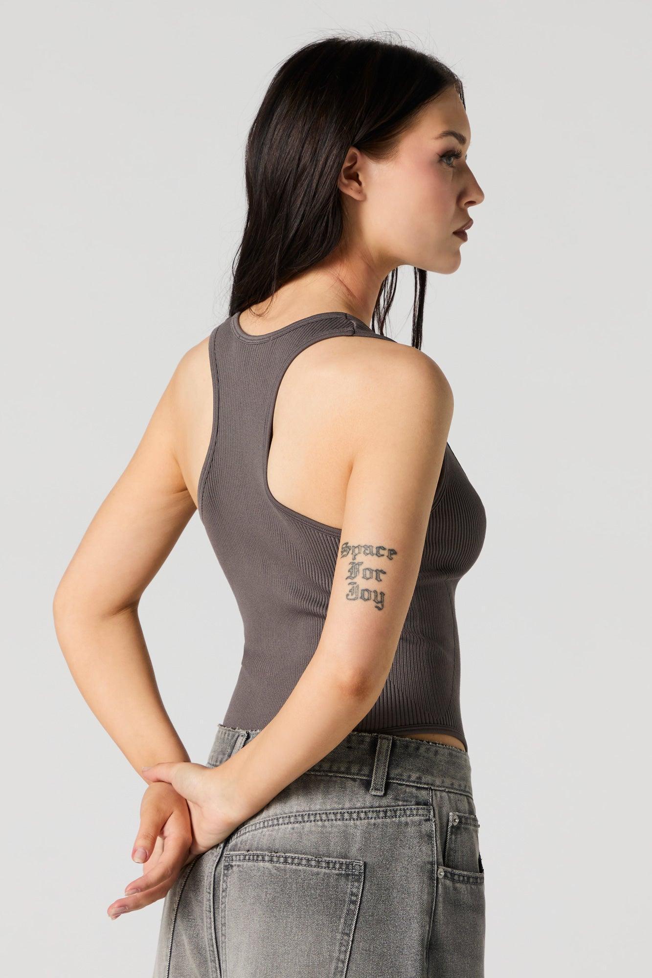 Ribbed Zip-Up Bodysuit Female Product Image