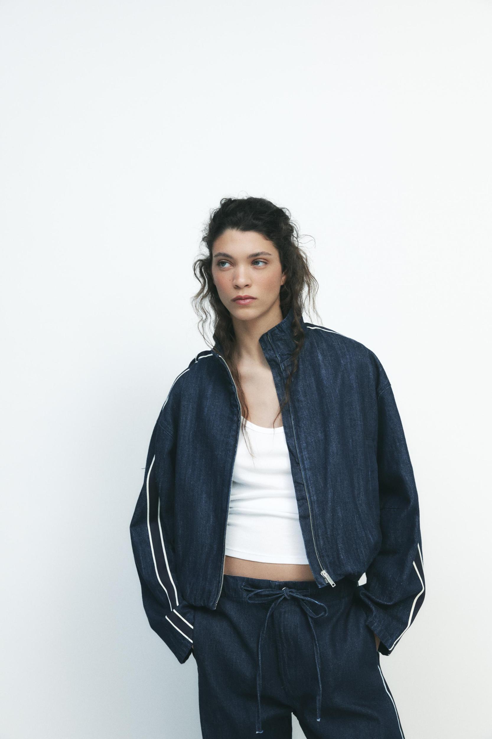 COMBINED STRIPE DENIM JACKET Product Image