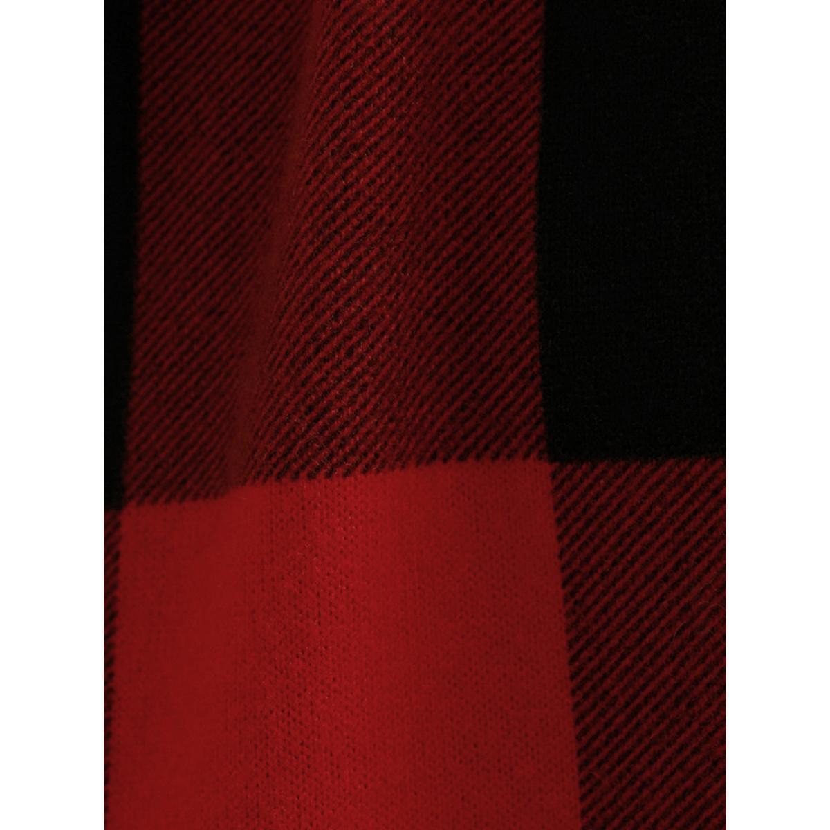 Plus Size Solid Patchwork Pocket Belted Plaid Dress Scarlet Women Elegant Belted V-neck Long Sleeve Curvy Midi Dress BloomChic 12/L Product Image
